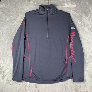 Icebreaker GT 200 1/4 Zip Womens XL Grey Merino Wool Base Layer Shirt Moosejaw